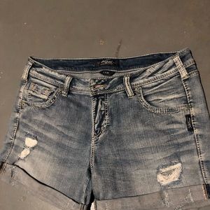 Silver shorts from Macy’s